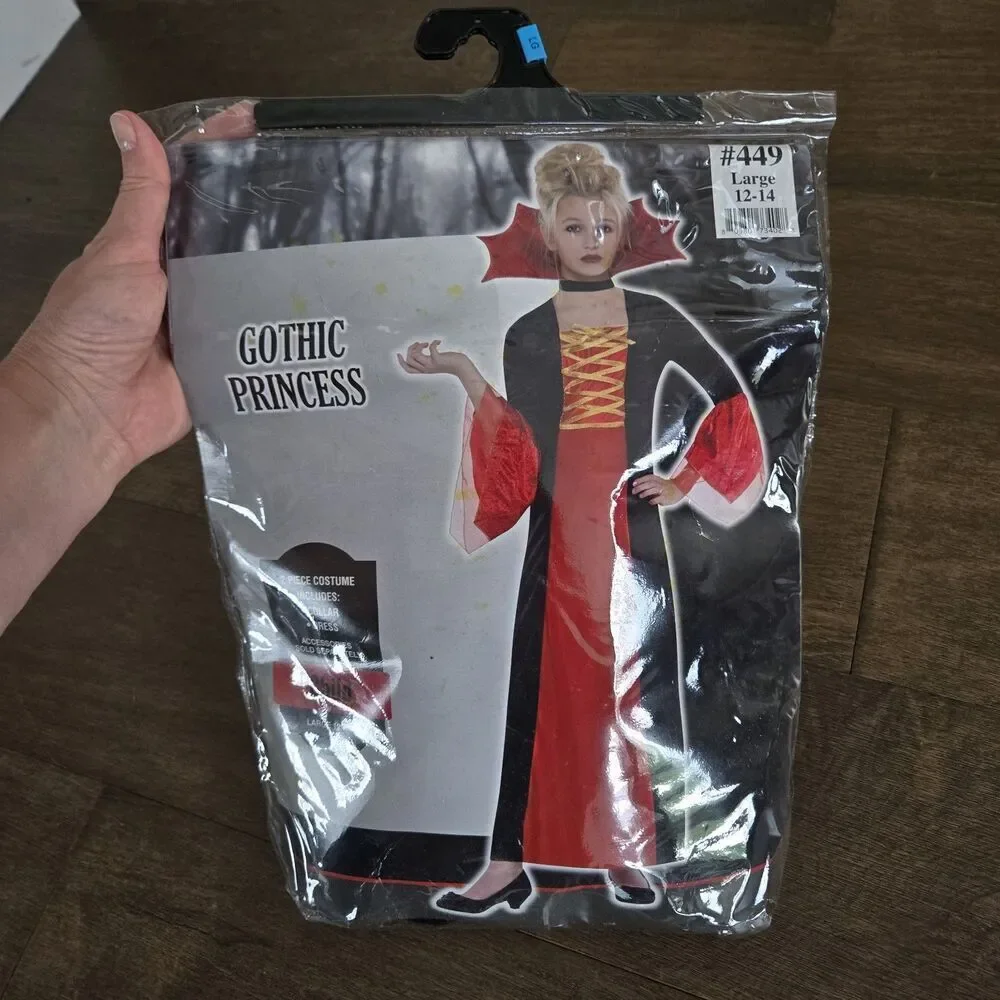 Gothic Princess Kids Halloween Costume Large 12 14 Years Old Girls NWT